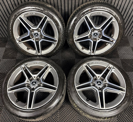 18'' Mercedes AMG C Class W205 Grey 5 Spoke Alloy Wheels Tyres Alloys Genuine