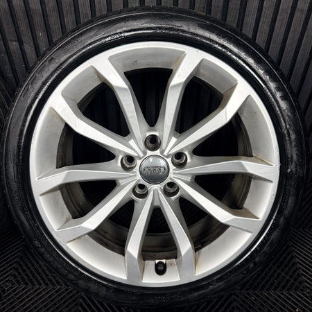 18'' Audi A4 Silver B8 B9 10 Spoke Alloy Wheels Alloys Tyres 8W0601025H Genuine
