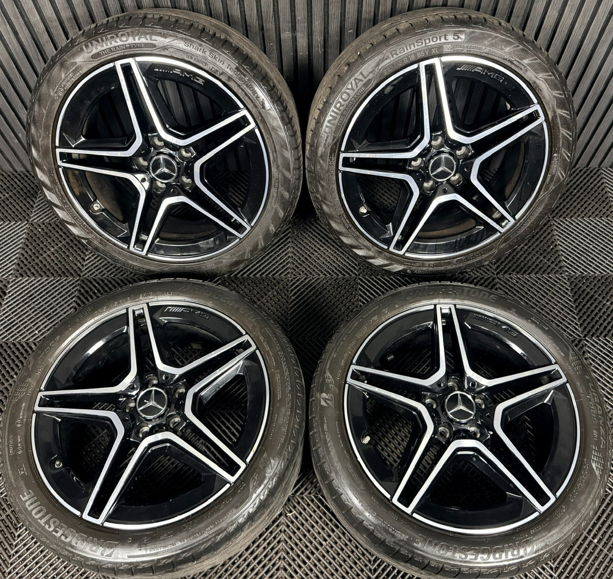 18'' Mercedes Amg A Class Cla B Black DC Alloy Wheels Tyres Alloys W177 Genuine