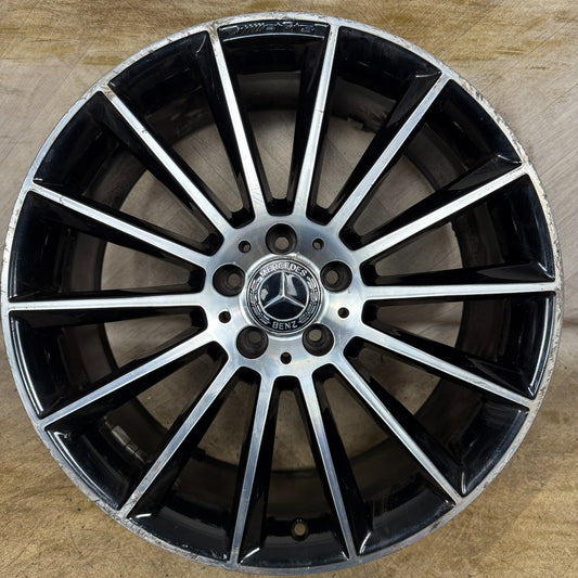 1X 20" GENUINE AMG MERCEDES E CLASS BLACK DC ALLOY WHEEL W213 FRONT A2134012200