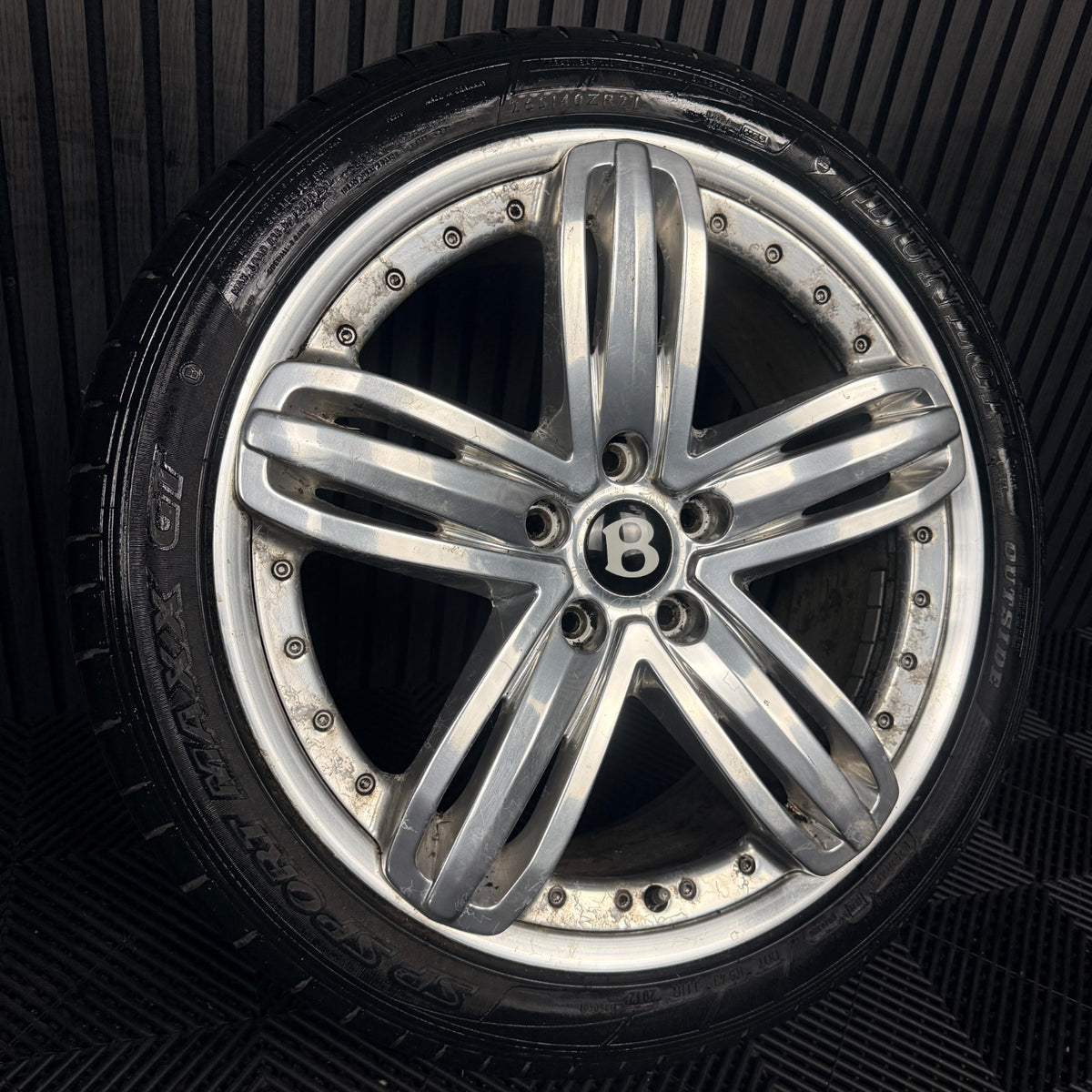 1X 21'' Bentley Mulsanne Alloy Wheel Chrome Tyre 3Y0601025P 2 Piece Genuine