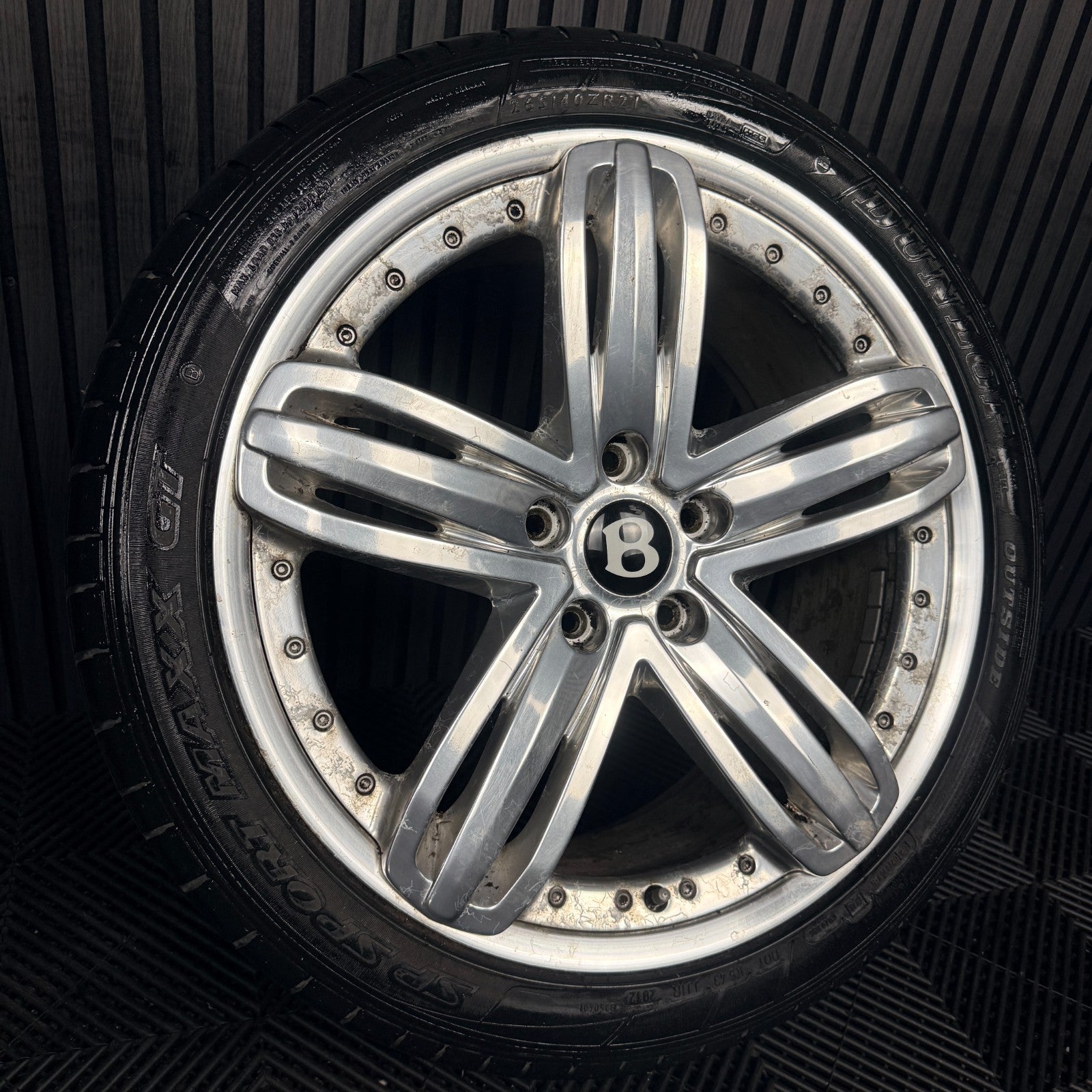 1X 21'' Bentley Mulsanne Alloy Wheel Chrome Tyre 3Y0601025P 2 Piece Genuine