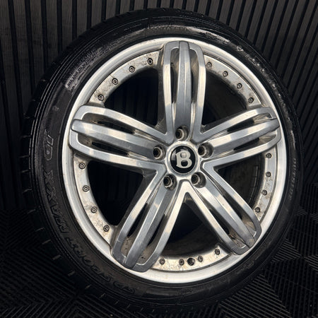 1X 21'' Bentley Mulsanne Alloy Wheel Chrome Tyre 3Y0601025P 2 Piece Genuine