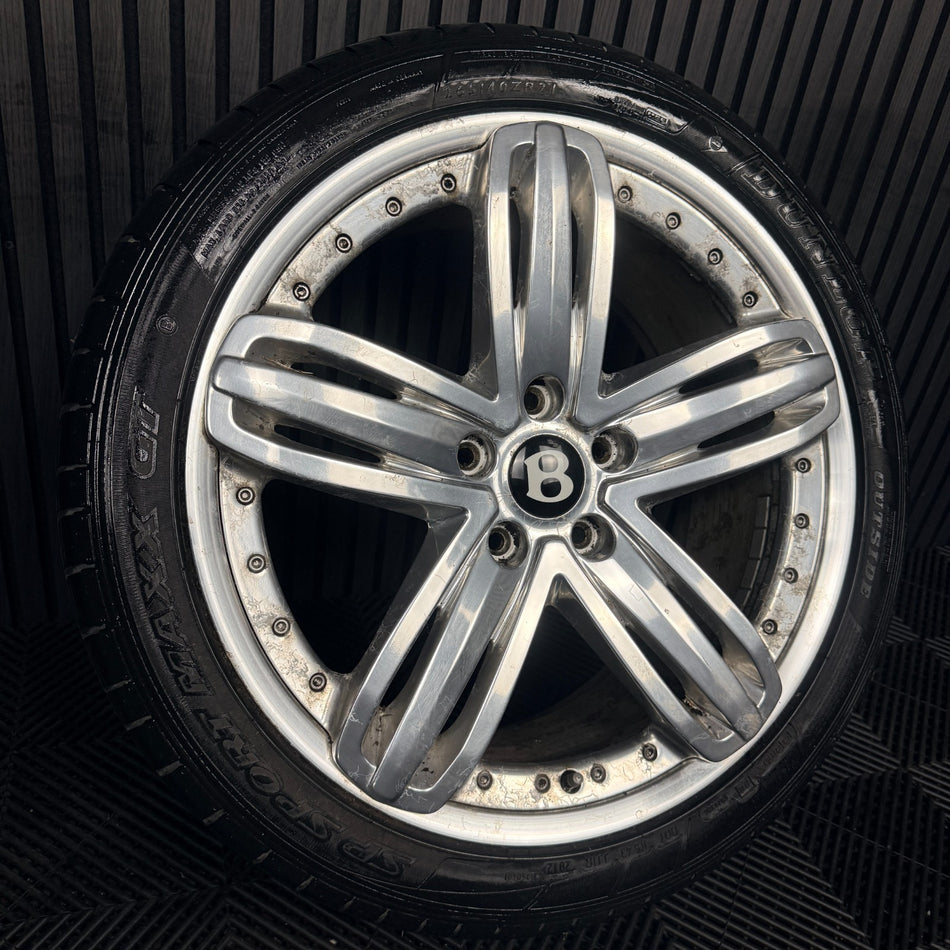 1X 21'' Bentley Mulsanne Alloy Wheel Chrome Tyre 3Y0601025P 2 Piece Genuine