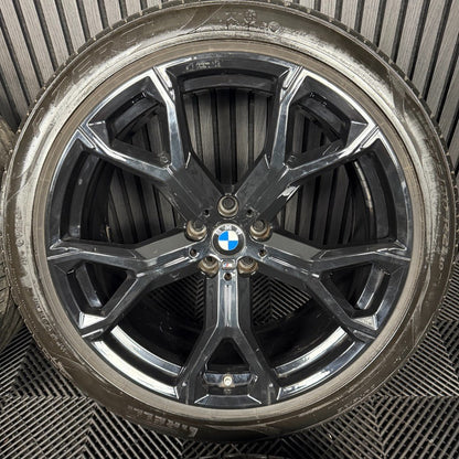 21'' GENUINE BMW X5 X6 G05 G06 741M BLACK M SPORT ALLOYS WHEELS ALLOYS TYRES