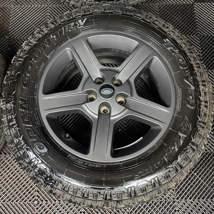 18'' GENUINE LAND ROVER DEFENDER 5 SPOKE 5094 GREY ALLOY WHEELS TYRES ALLOYS