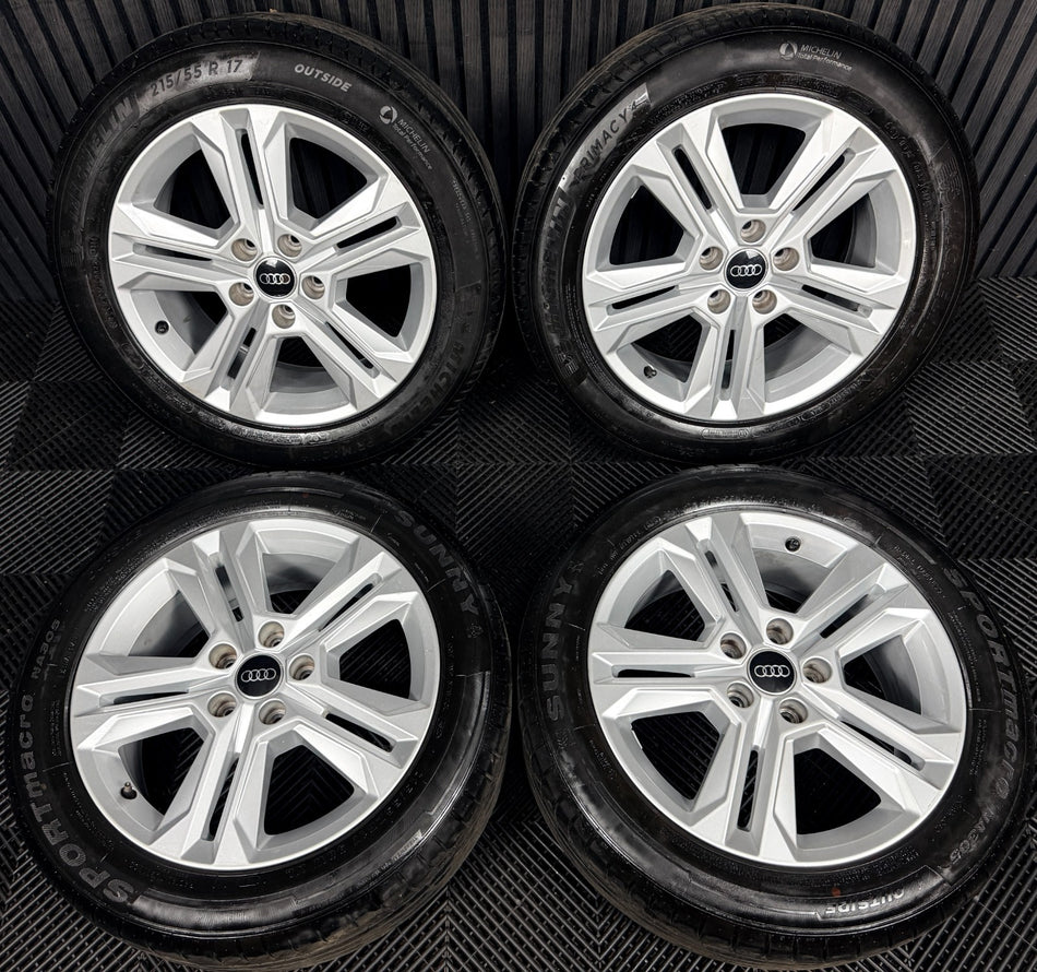 17'' Audi Q2 5 Double Spoke Alloy Wheels Tyres Alloys 81A601025AJ Genuine