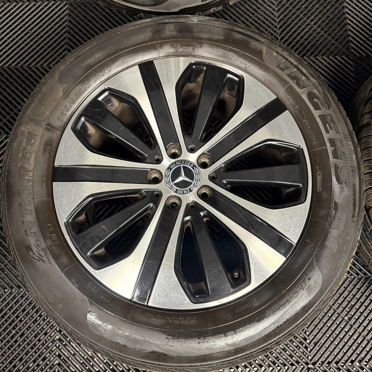 18'' GENUINE MERCEDES GLC BLACK DC ALLOY WHEELS TYRES ALLOYS A2534014600