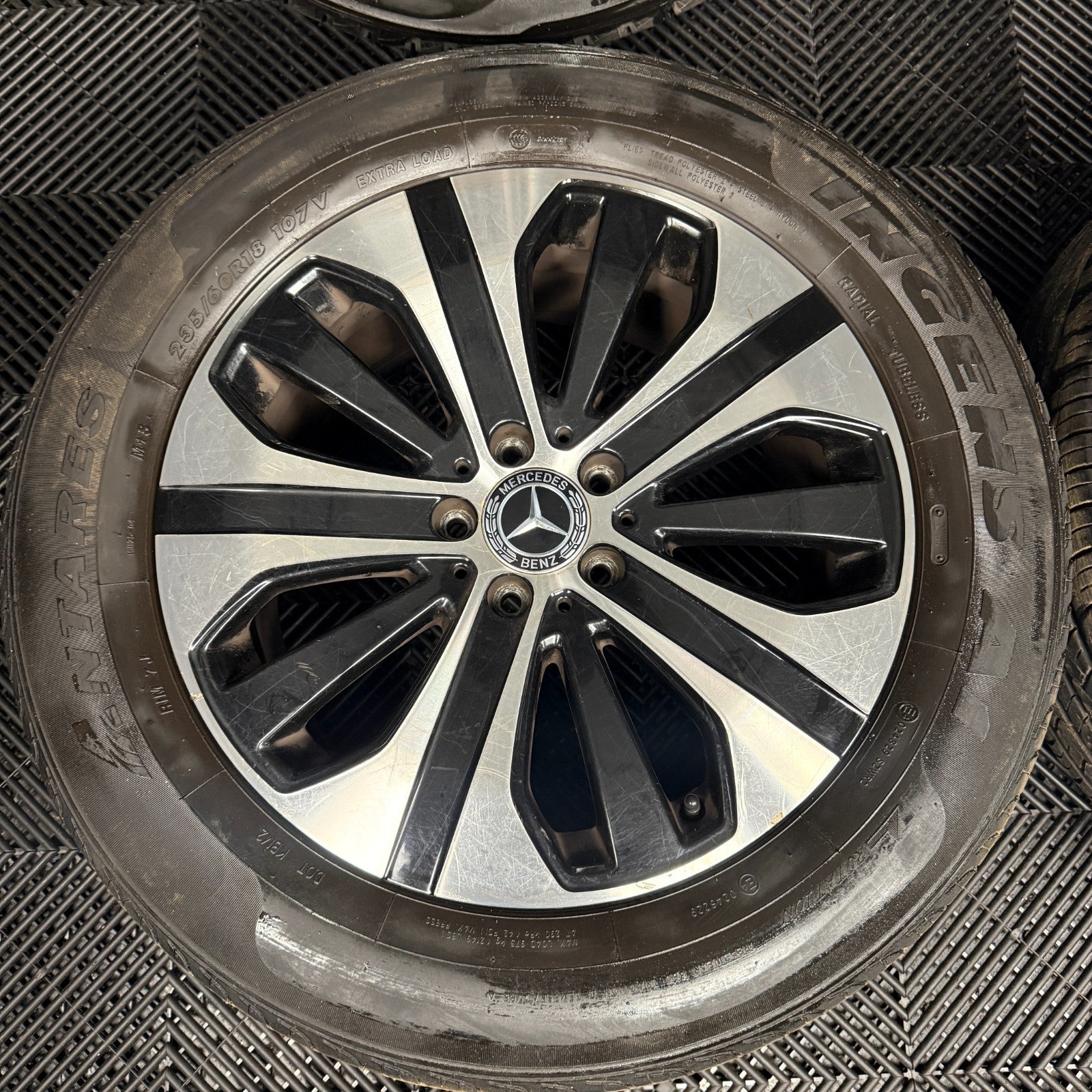 18'' GENUINE MERCEDES GLC BLACK DC ALLOY WHEELS TYRES ALLOYS A2534014600