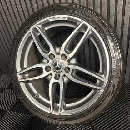 1X 18'' GENUINE AMG MERCEDES A B CLASS CLA GREY DC ALLOY WHEEL TYRE A1764010700