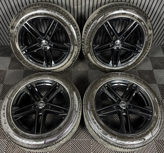 19'' GENUINE AUDI Q5 BLACK S LINE ALLOY WHEELS TYRES 5X112 80A601025G