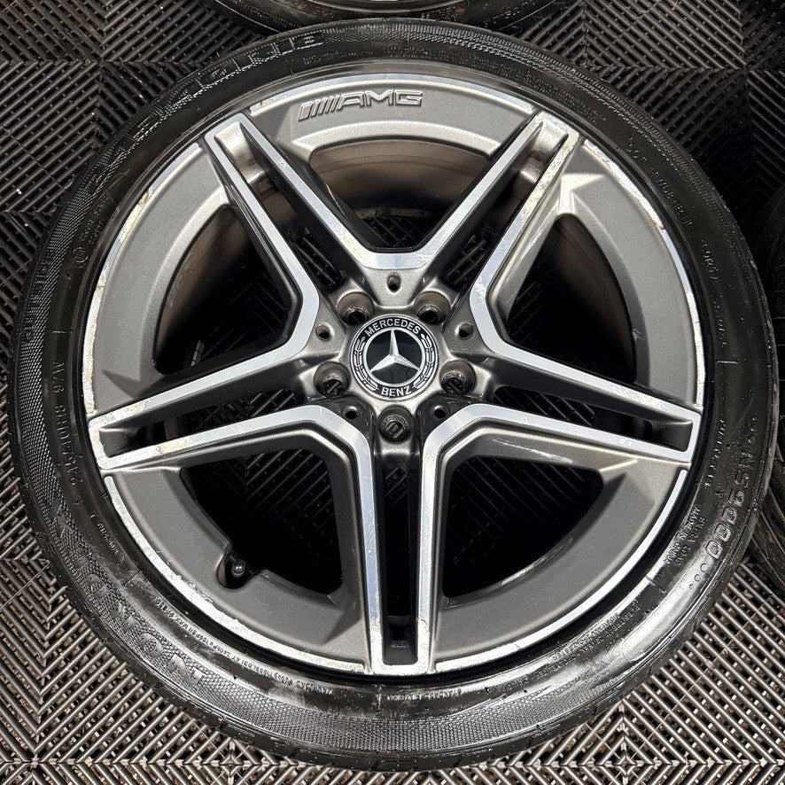 18'' Mercedes AMG C Class W205 Grey 5 Spoke Alloy Wheels Tyres Alloys Genuine