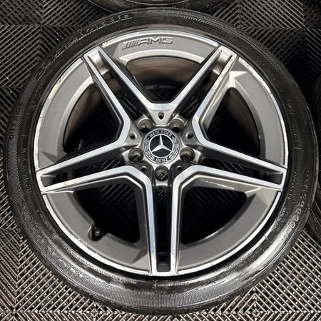 18'' Mercedes AMG C Class W205 Grey 5 Spoke Alloy Wheels Tyres Alloys Genuine
