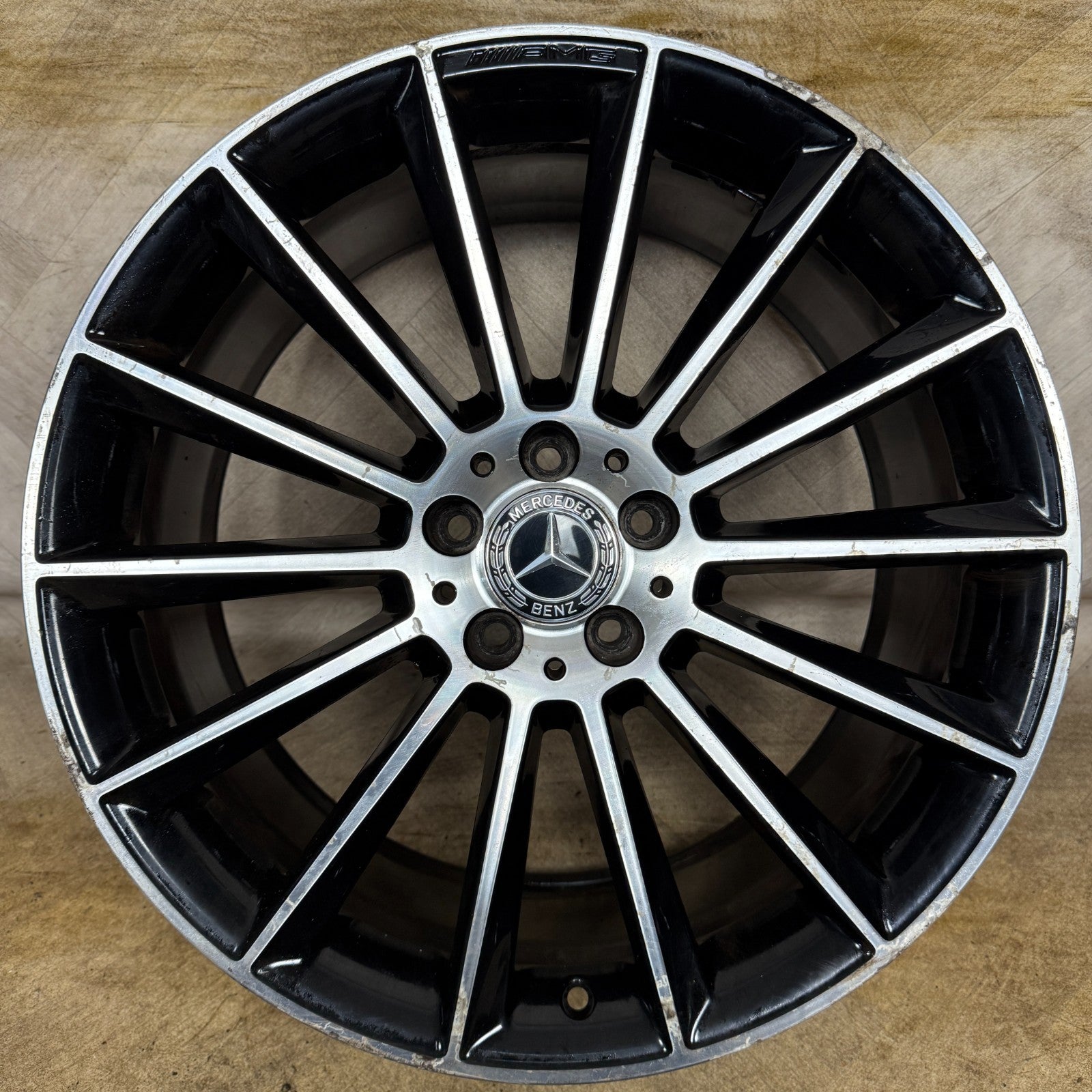 1X 20" GENUINE AMG MERCEDES E CLASS BLACK DC ALLOY WHEEL W213 REAR A2134012300