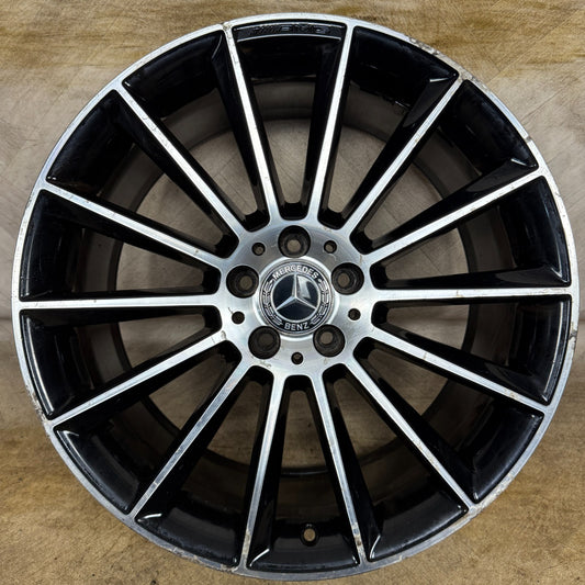 1X 20" GENUINE AMG MERCEDES E CLASS BLACK DC ALLOY WHEEL W213 REAR A2134012300