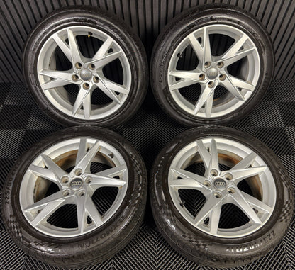 17'' GENUINE AUDI A4 SILVER Y SPOKE B8 B9 ALLOY WHEELS ALLOYS TYRES 8W0601025K