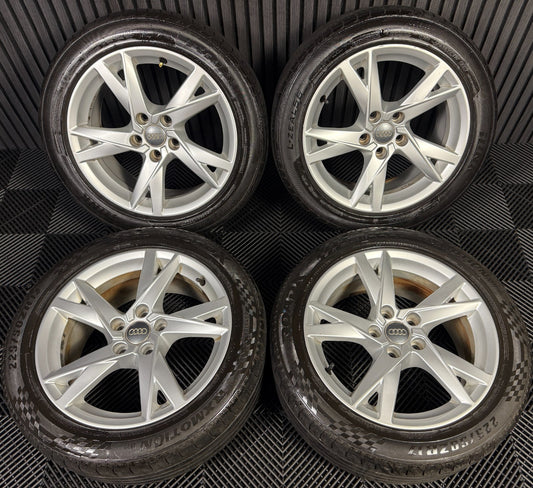 17'' GENUINE AUDI A4 SILVER Y SPOKE B8 B9 ALLOY WHEELS ALLOYS TYRES 8W0601025K