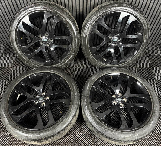 21'' GENUINE RANGE ROVER EVOQUE DISCOVERY SPORT BLACK LAND ALLOY WHEELS TYRES