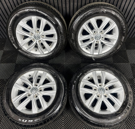 15'' VW Caddy Mk4 Mk3 Caloundra Silver Alloys Wheels Tyres 2K5601025L Genuine
