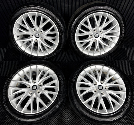 17'' Seat Leon MK3 MK2 FR Silver Alloy Wheels Alloys Tyres 5F0601025H Genuine