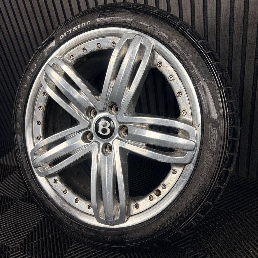 1X 21'' Bentley Mulsanne Alloy Wheel Chrome Tyre 3Y0601025P 2 Piece Genuine