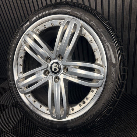 1X 21'' Bentley Mulsanne Alloy Wheel Chrome Tyre 3Y0601025P 2 Piece Genuine