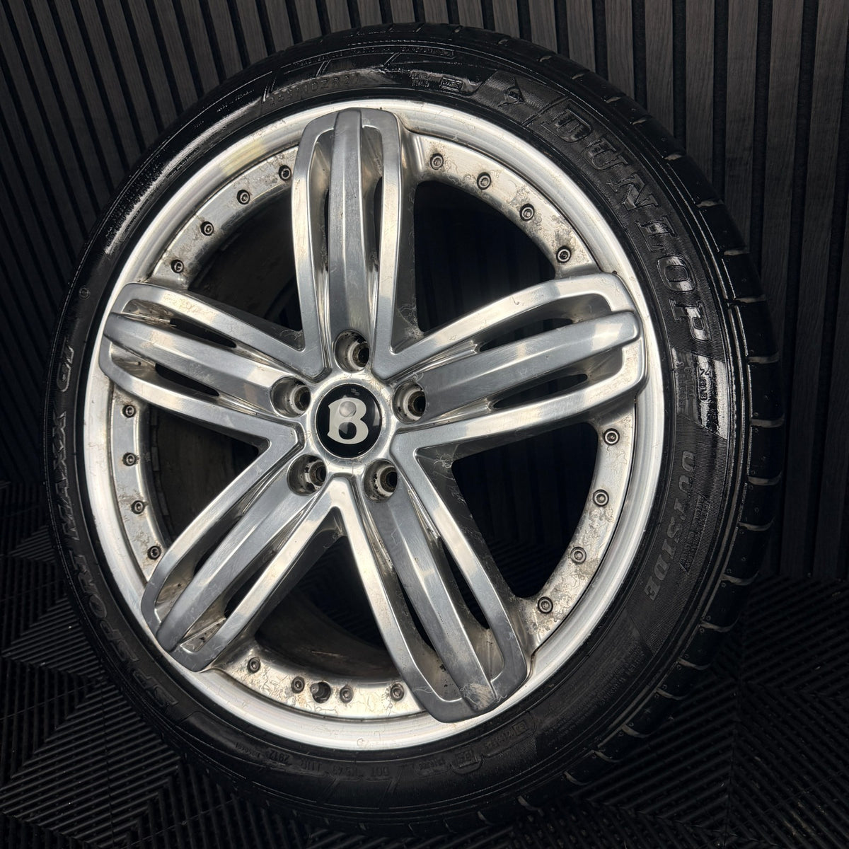 1X 21'' Bentley Mulsanne Alloy Wheel Chrome Tyre 3Y0601025P 2 Piece Genuine