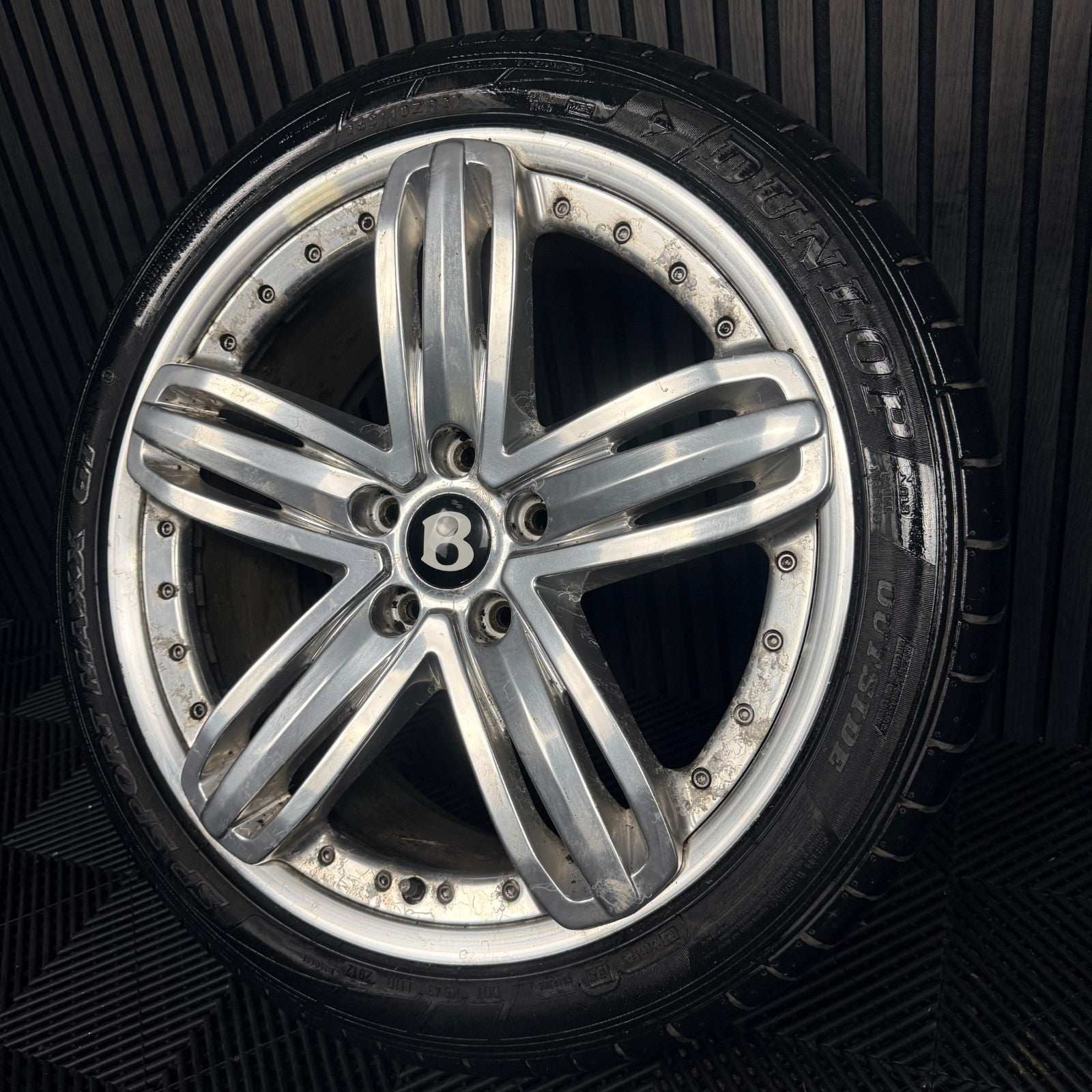 1X 21'' Bentley Mulsanne Alloy Wheel Chrome Tyre 3Y0601025P 2 Piece Genuine