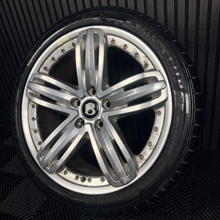 1X 21'' Bentley Mulsanne Alloy Wheel Chrome Tyre 3Y0601025P 2 Piece Genuine