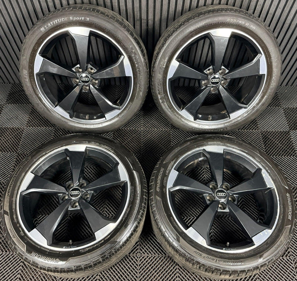 20'' Audi Q5 S Line Rotor Black Edition Alloy Wheels Tyres 80A601025AQ Genuine
