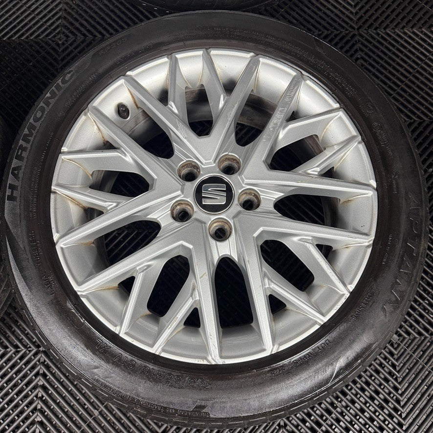 16'' GENUINE SEAT IBIZA 6F NEW MODEL ALLOY WHEELS TYRES 6F0601025M 5X100