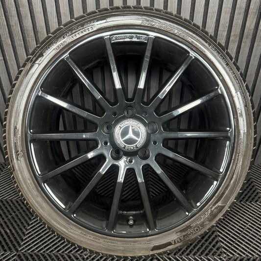 1X 18'' GENUINE AMG MERCEDES A CLASS CLA W176 BLACK ALLOY WHEEL TYRE A1764010200