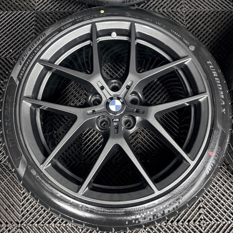 18'' BMW 1 Series 554 Grey M Sport 2 F40 F44 Alloy Wheels Tyres 8092353 Genuine