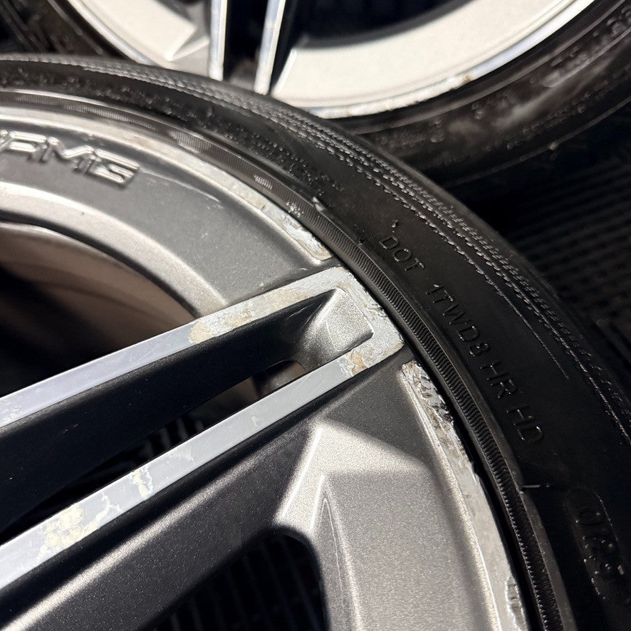 18'' Mercedes AMG C Class W205 Grey 5 Spoke Alloy Wheels Tyres Alloys Genuine