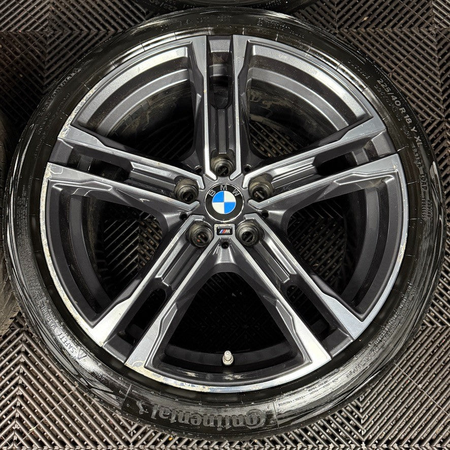 18'' GENUINE BMW 1 SERIES 819 BLACK M SPORT 2 F40 F44 ALLOY WHEELS TYRES 8092352