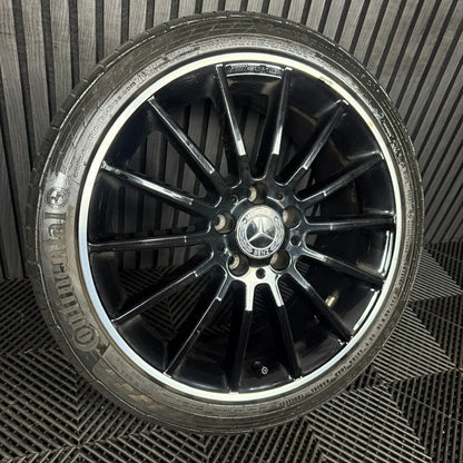 1X 18'' GENUINE AMG MERCEDES A CLASS CLA W176 BLACK ALLOY WHEEL TYRE A1764010200