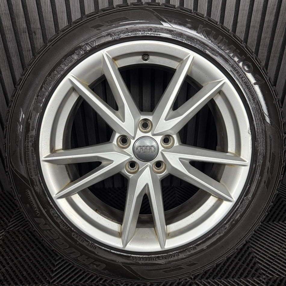 1X 18'' GENUINE AUDI Q2 S LINE 5 DOUBLE SPOKE ALLOY WHEEL TYRE 81A601025F