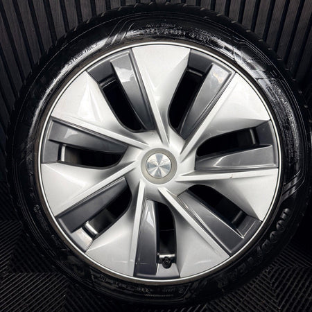 19'' Tesla Model Y Silver Alloy Wheels with Caps 1188222-00-B Genuine