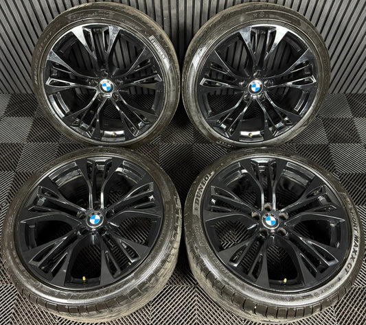 21'' GENUINE BMW X5 F15 599 X6 F16 BLACK M SPORT ALLOY WHEELS TYRES ALLOYS