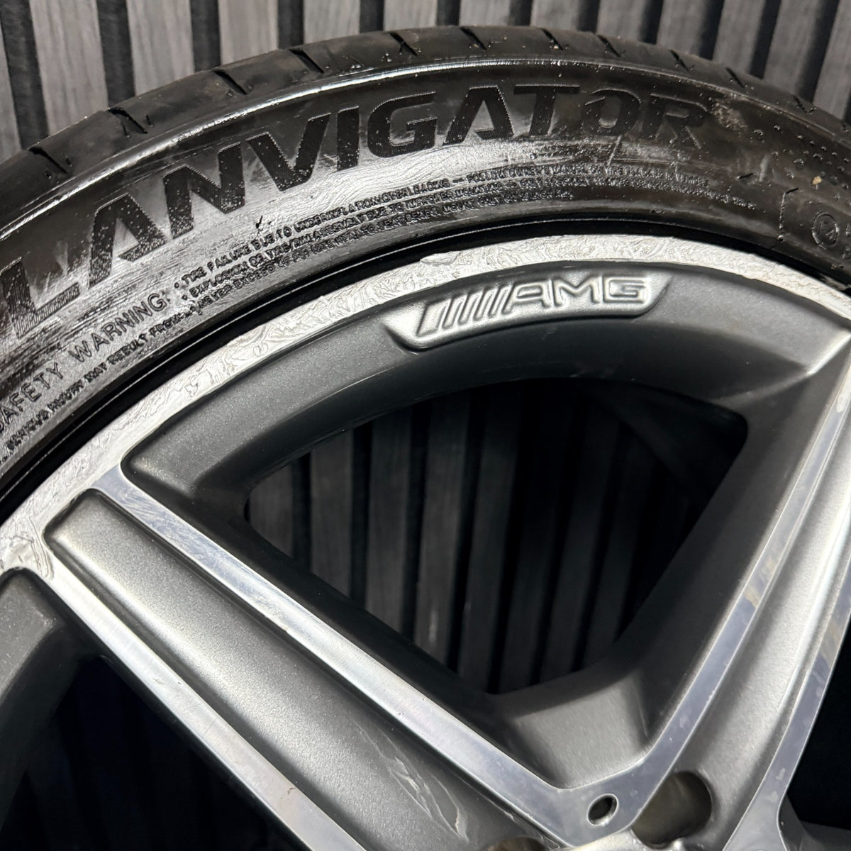 18'' Mercedes AMG C Class W205 Grey DC 5 Spoke Alloy Wheels Tyres Alloys Genuine