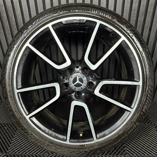 1X 19" GENUINE AMG MERCEDES C CLASS BLACK C43 ALLOY WHEEL W205 FRONT A2054012300