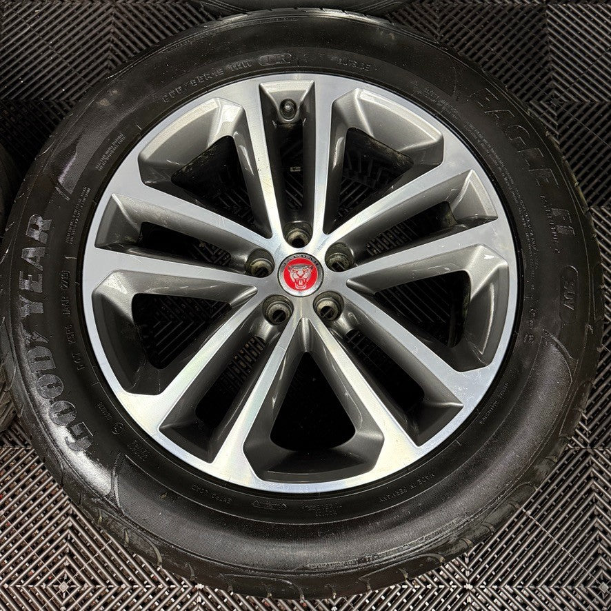 19'' GENUINE JAGUAR F PACE GREY DC 5 DOUBLE SPOKE ALLOY WHEELS TYRES 5X108