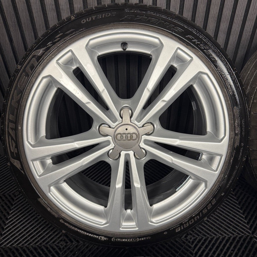 18'' GENUINE AUDI A3 S LINE SILVER ALLOY WHEELS ALLOYS TYRES S3 GOLF 8V0601025BL