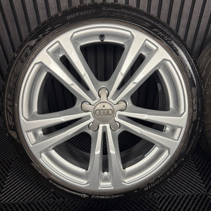 18'' GENUINE AUDI A3 S LINE SILVER ALLOY WHEELS ALLOYS TYRES S3 GOLF 8V0601025BL