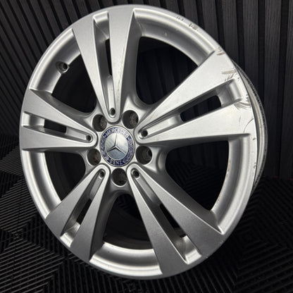 1X 17'' GENUINE MERCEDES A B CLASS CLA SILVER ALLOY WHEEL TYRE A2464011400