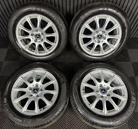 16'' GENUINE MERCEDES C CLASS W205 SILVER ALLOY WHEELS TYRES ALLOYS A2054012400