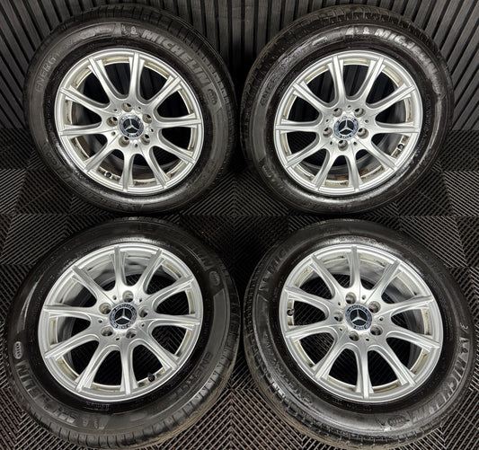 16'' GENUINE MERCEDES C CLASS W205 SILVER ALLOY WHEELS TYRES ALLOYS A2054012400