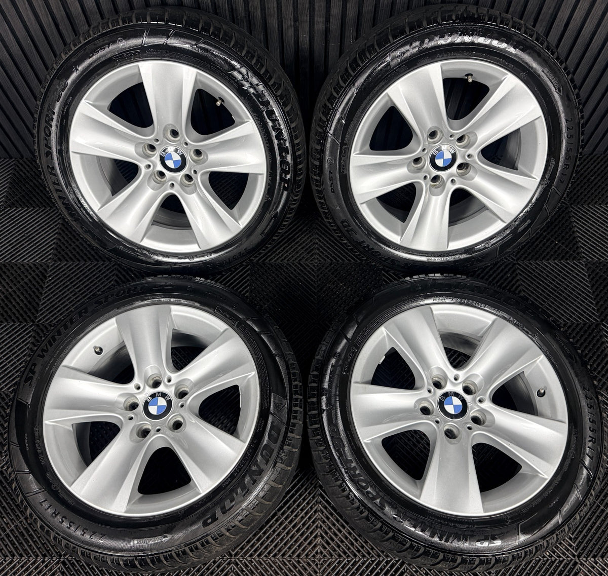 17" Bmw 5 Series 327 Silver 5 Spoke F10 F11 Alloy Wheel Tyres 6790172 Genuine