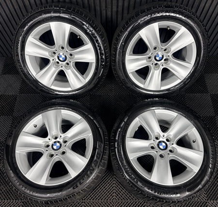 17" Bmw 5 Series 327 Silver 5 Spoke F10 F11 Alloy Wheel Tyres 6790172 Genuine
