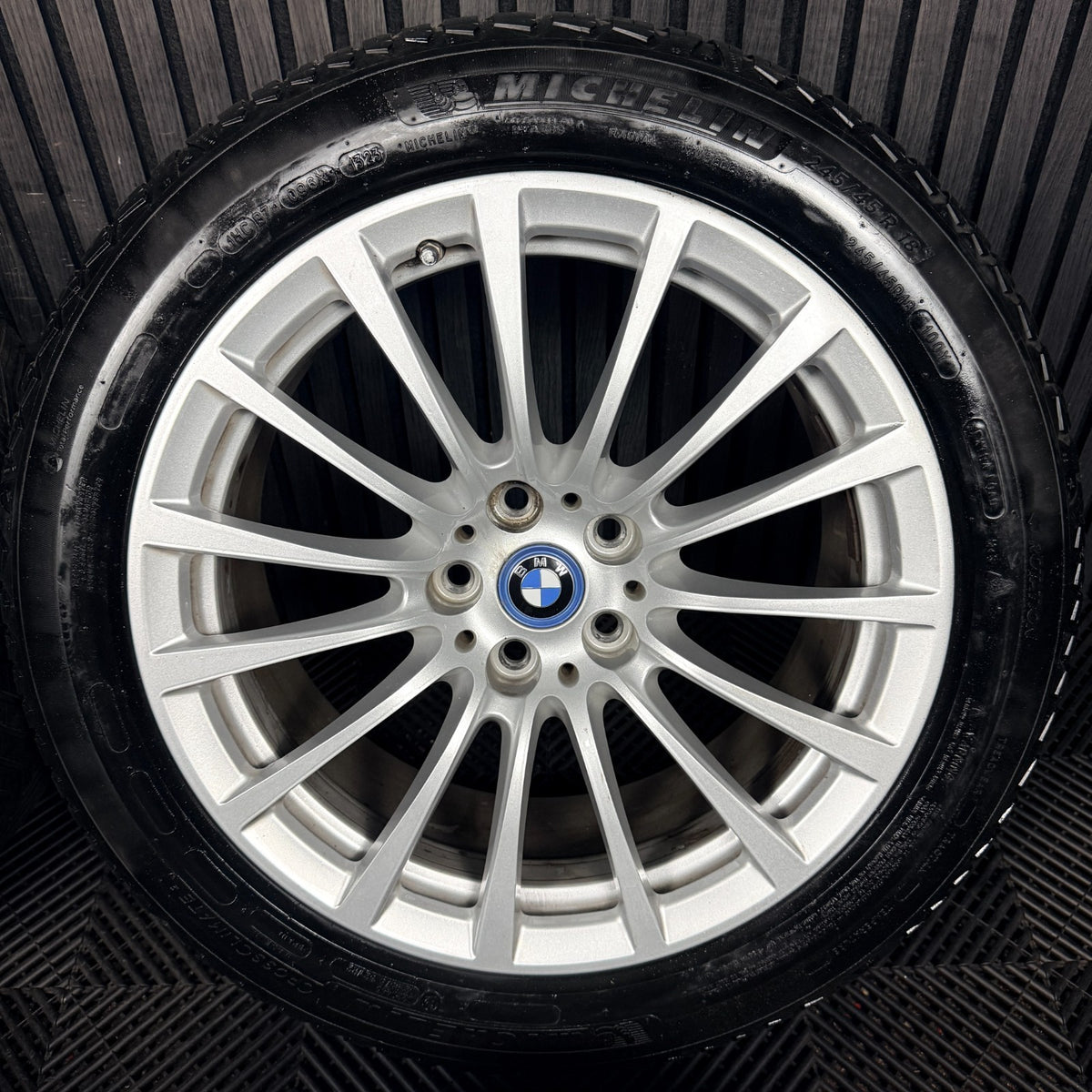 18" Bmw 5 Series 619 Silver Multispoke G30 G31 Alloy Wheel Tyres 6861224 Genuine